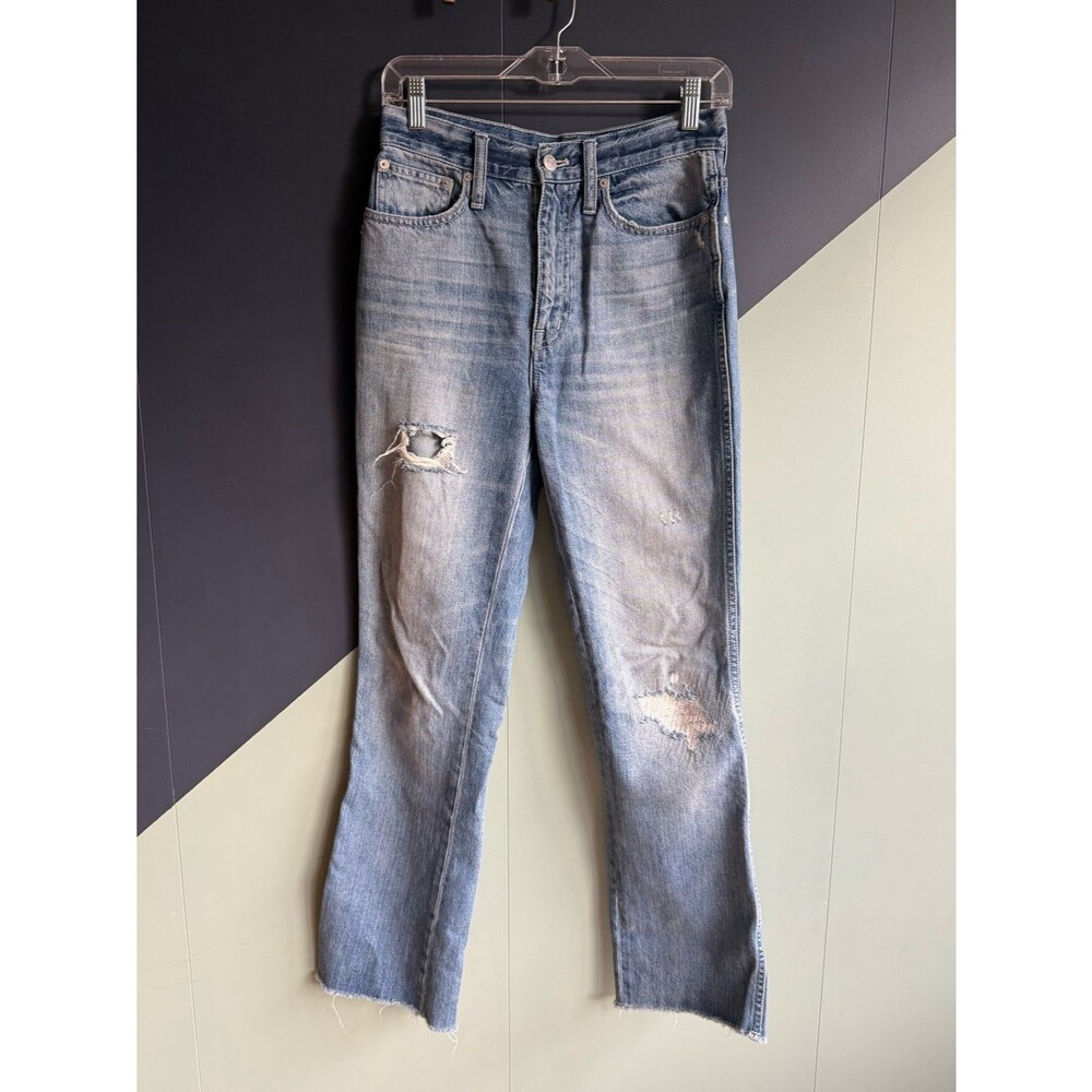 Madewell Tall Rigid Demi-Boot Crop Jeans, 29" Inseam, Size 25, EUC, Medium Wash